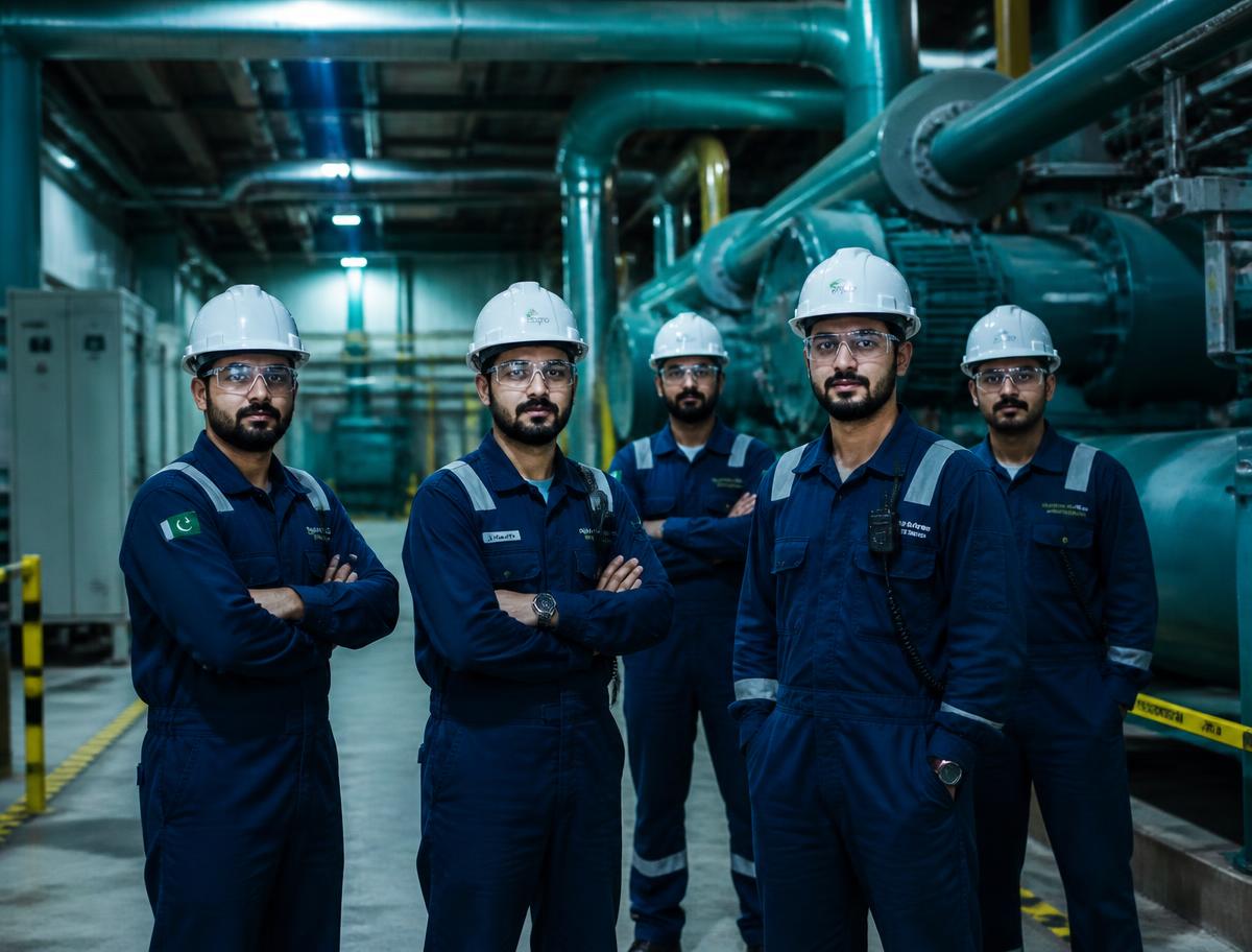 Utilities Experts engineers on the floor of an industrial utility plant